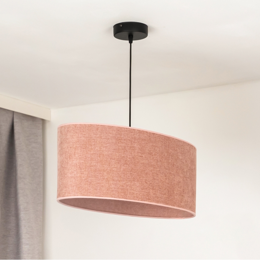 Duolla - Підвісна люстра OVAL 1xE27/15W/230V рожевий