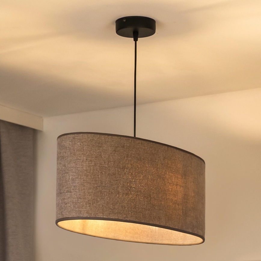 Duolla - Підвісна люстра OVAL 1xE27/15W/230V коричневий