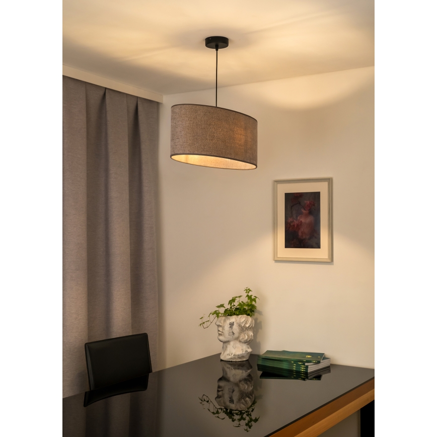 Duolla - Підвісна люстра OVAL 1xE27/15W/230V коричневий