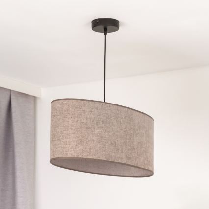 Duolla - Підвісна люстра OVAL 1xE27/15W/230V коричневий