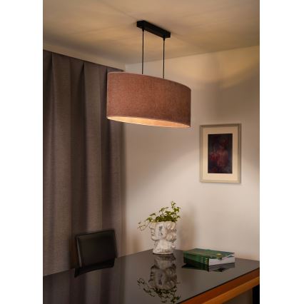 Duolla - Підвісна люстра OVAL 2xE27/15W/230V рожевий