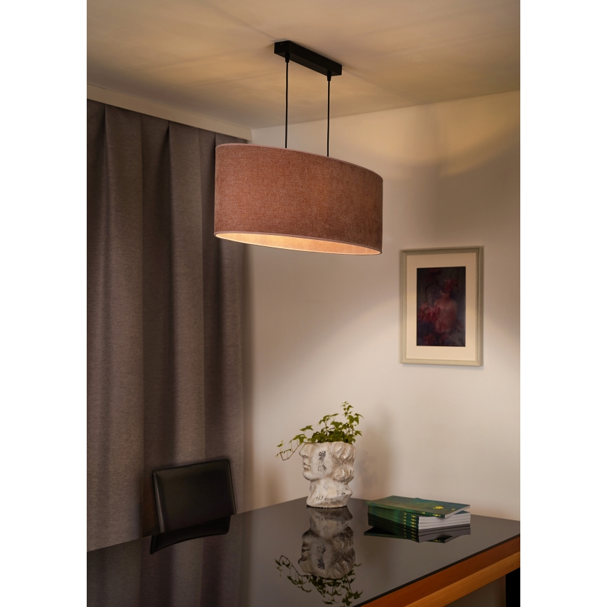 Duolla - Підвісна люстра OVAL 2xE27/15W/230V рожевий