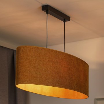 Duolla - Підвісна люстра OVAL 2xE27/15W/230V коричневий