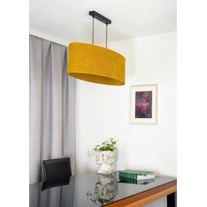 Duolla - Підвісна люстра OVAL 2xE27/15W/230V коричневий