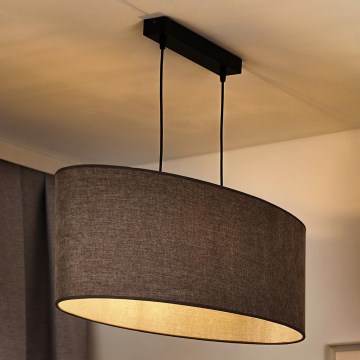 Duolla - Підвісна люстра OVAL 2xE27/15W/230V коричневий