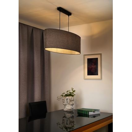 Duolla - Підвісна люстра OVAL 2xE27/15W/230V коричневий