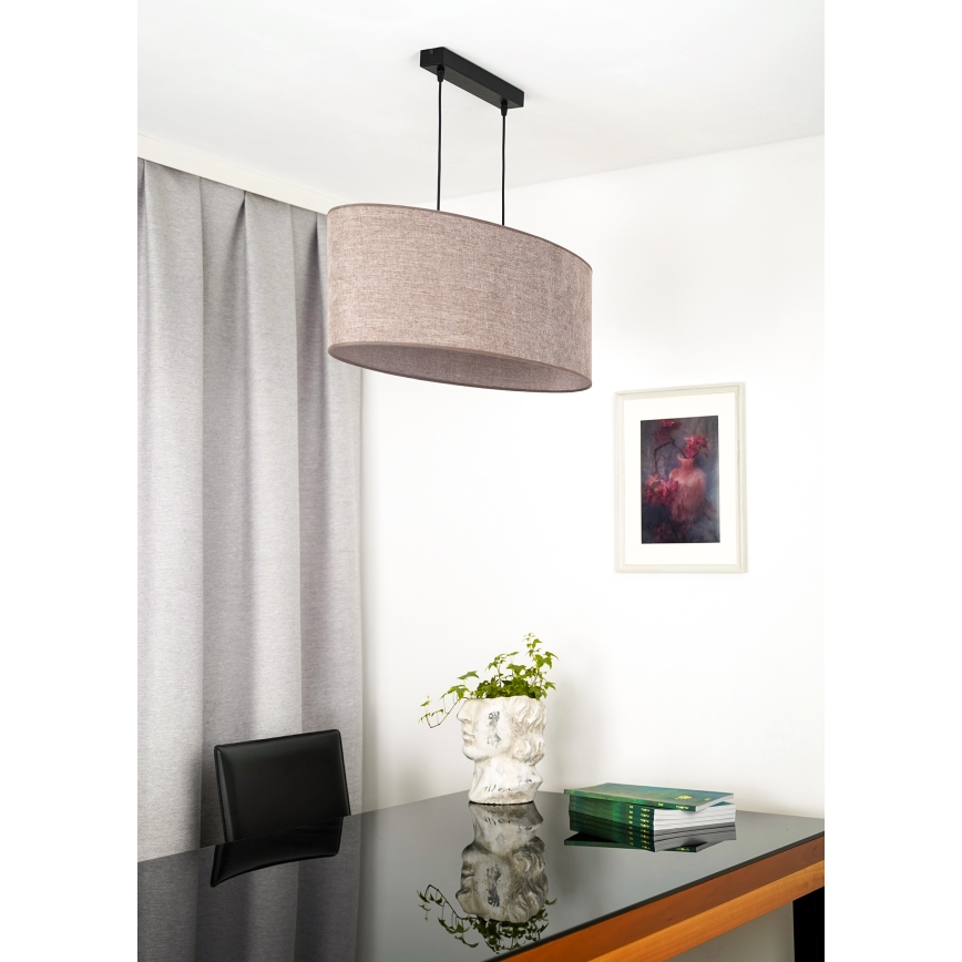Duolla - Підвісна люстра OVAL 2xE27/15W/230V коричневий