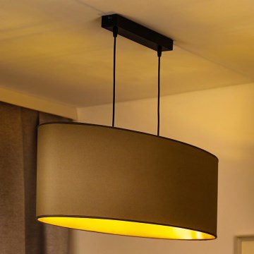 Duolla - Підвісна люстра OVAL VEGAN 2xE27/15W/230V бежевий