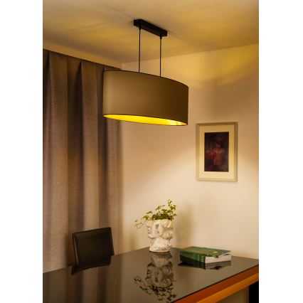 Duolla - Підвісна люстра OVAL VEGAN 2xE27/15W/230V бежевий