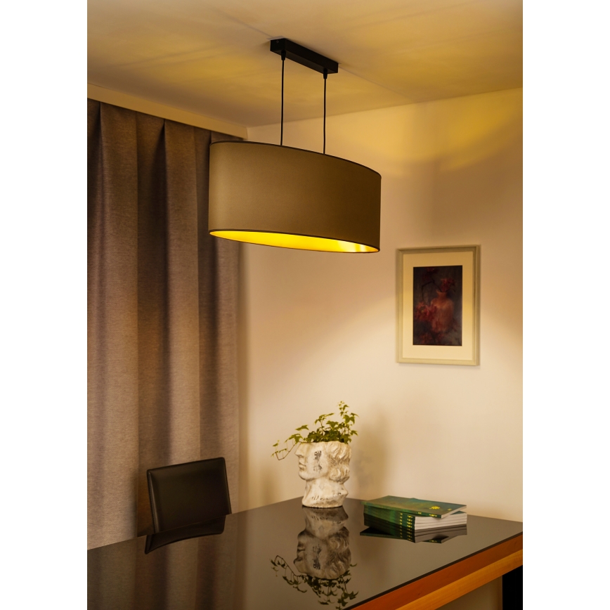 Duolla - Підвісна люстра OVAL VEGAN 2xE27/15W/230V бежевий