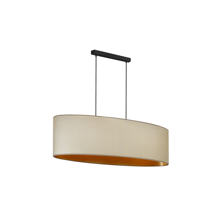 Duolla - Підвісна люстра OVAL VEGAN 2xE27/15W/230V бежевий