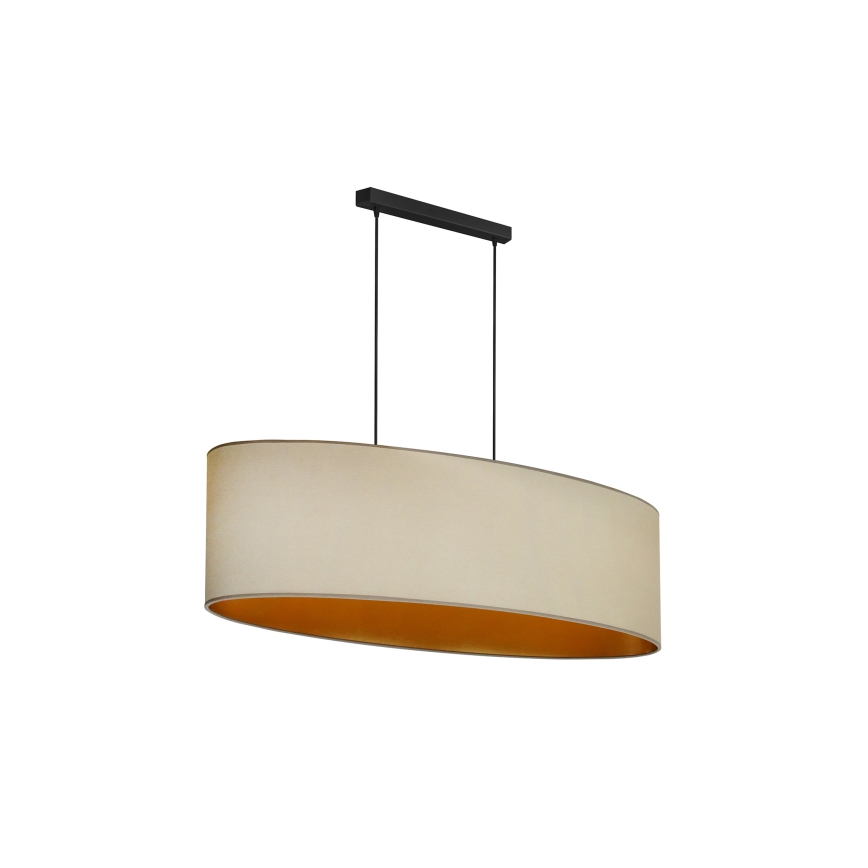 Duolla - Підвісна люстра OVAL VEGAN 2xE27/15W/230V бежевий