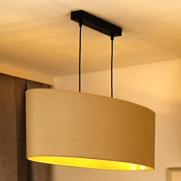 Duolla - Підвісна люстра OVAL VEGAN 2xE27/15W/230V кремовий