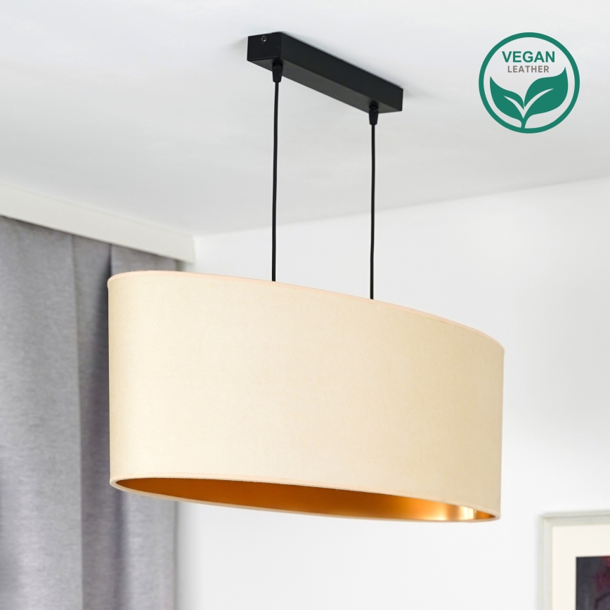 Duolla - Підвісна люстра OVAL VEGAN 2xE27/15W/230V кремовий