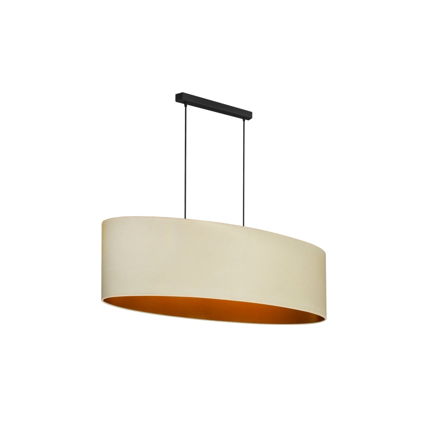 Duolla - Підвісна люстра OVAL VEGAN 2xE27/15W/230V кремовий