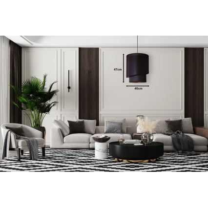 Duolla - Підвісна люстра PARIS 1xE27/15W/230V діаметр 40 см чорний/золотий