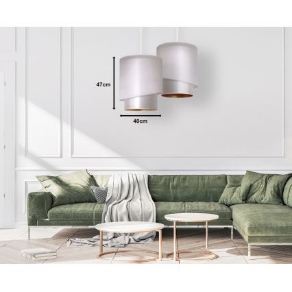 Duolla - Підвісна люстра PARIS 1xE27/15W/230V діаметр 40 см срібний/золотий