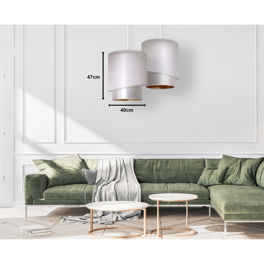 Duolla - Підвісна люстра PARIS 1xE27/15W/230V діаметр 40 см срібний/золотий