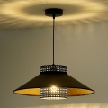 Duolla - Підвісна люстра RIO RATTAN 1xE27/15W/230V діаметр 45 см чорний/золотий