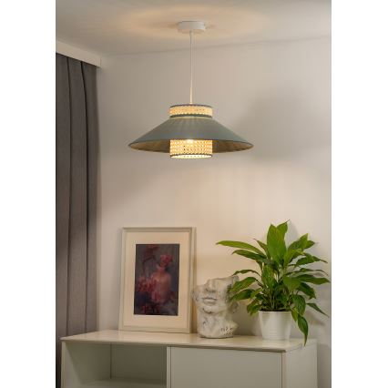 Duolla - Підвісна люстра RIO RATTAN 1xE27/15W/230V діаметр 45 см зелений/ротанґ