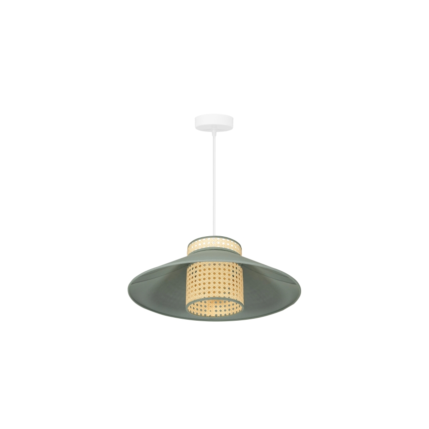 Duolla - Підвісна люстра RIO RATTAN 1xE27/15W/230V діаметр 45 см зелений/ротанґ