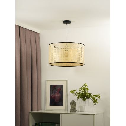 Duolla - Підвісна люстра ROLLER 1xE27/15W/230V діаметр 45 см ротанґ/чорний