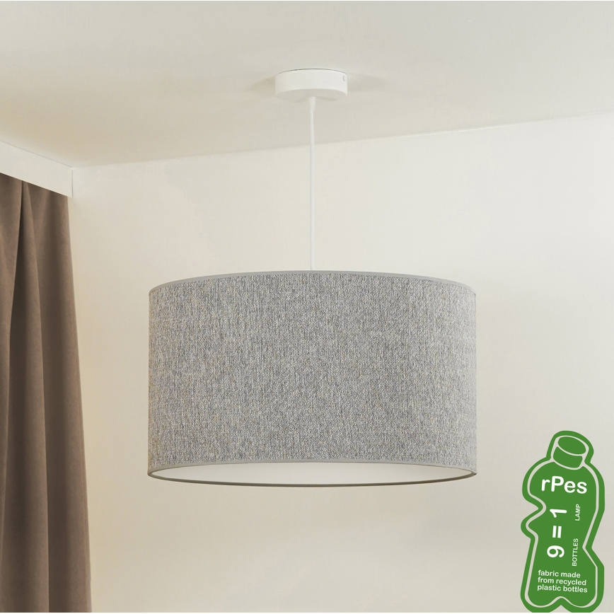 Duolla - Підвісна люстра ROLLER ECO RECYCLING 1xE27/15W/230V діаметр 45 см сірий