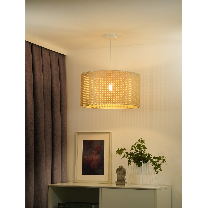 Duolla - Підвісна люстра ROLLER RATTAN 1xE27/15W/230V діаметр 45 см бежевий