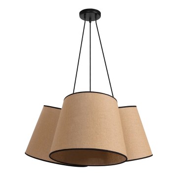 Duolla - Підвісна люстра ROSSA 3xE27/15W/230V діаметр 75 см коричневий/чорний