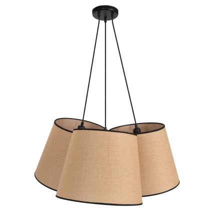 Duolla - Підвісна люстра ROSSA 3xE27/15W/230V діаметр 75 см коричневий/чорний
