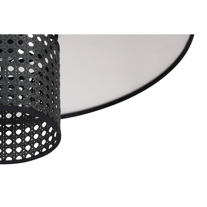 Duolla - Підвісна люстра TOKYO RATTAN 1xE27/15W/230V діаметр 50 см чорний/срібний