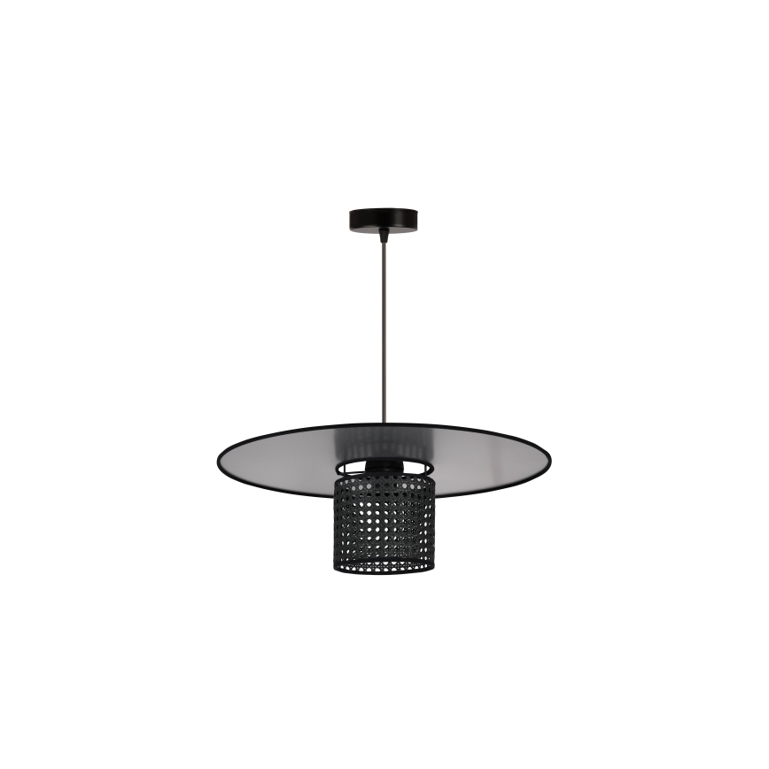 Duolla - Підвісна люстра TOKYO RATTAN 1xE27/15W/230V діаметр 50 см чорний/срібний