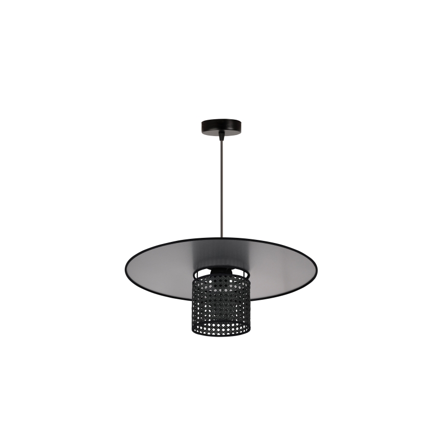Duolla - Підвісна люстра TOKYO RATTAN 1xE27/15W/230V діаметр 50 см чорний/срібний