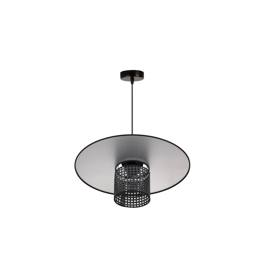 Duolla - Підвісна люстра TOKYO RATTAN 1xE27/15W/230V діаметр 50 см чорний/срібний