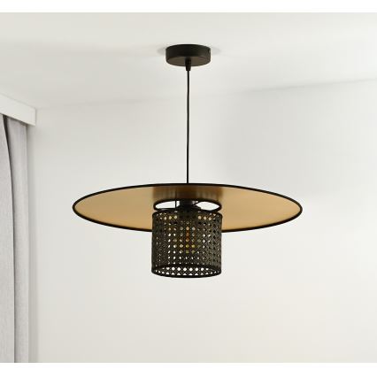 Duolla - Підвісна люстра TOKYO RATTAN 1xE27/15W/230V діаметр 50 см золотий/чорний