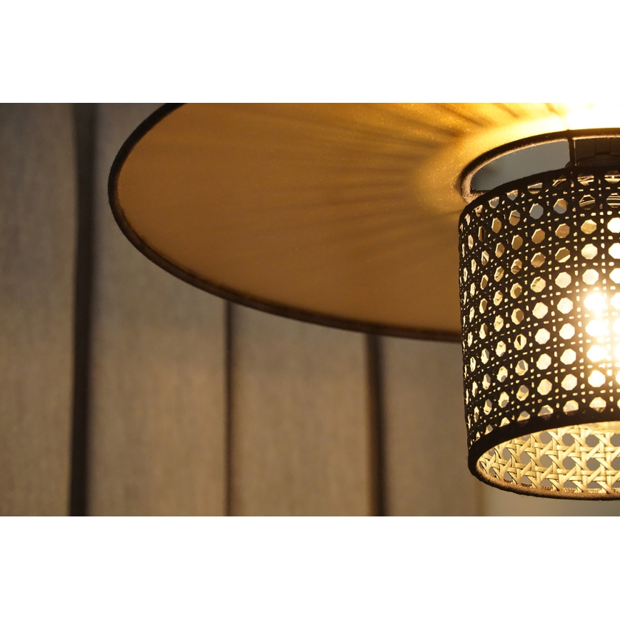 Duolla - Підвісна люстра TOKYO RATTAN 1xE27/15W/230V діаметр 50 см золотий/чорний