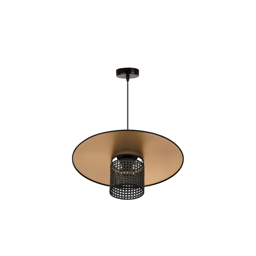 Duolla - Підвісна люстра TOKYO RATTAN 1xE27/15W/230V діаметр 50 см золотий/чорний