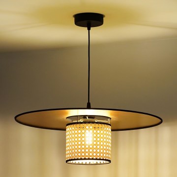 Duolla - Підвісна люстра TOKYO RATTAN 1xE27/15W/230V діаметр 50 см золотий/ротанґ