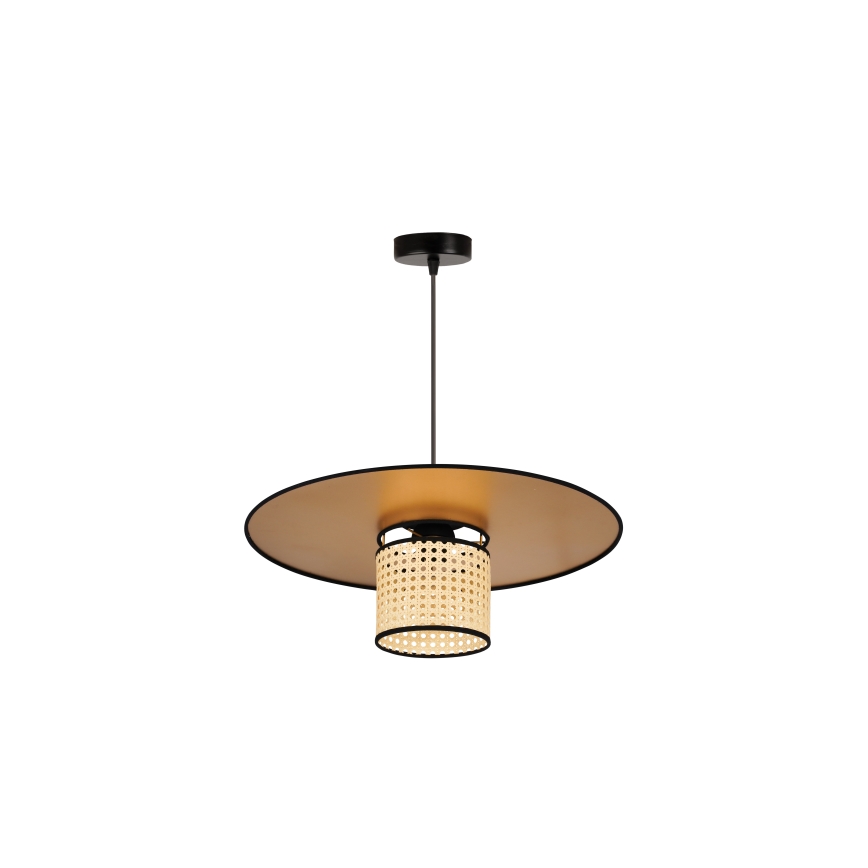 Duolla - Підвісна люстра TOKYO RATTAN 1xE27/15W/230V діаметр 50 см золотий/ротанґ