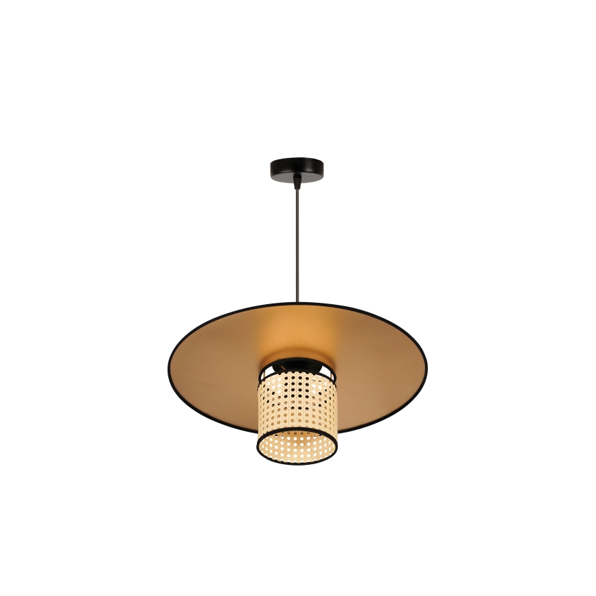 Duolla - Підвісна люстра TOKYO RATTAN 1xE27/15W/230V діаметр 50 см золотий/ротанґ