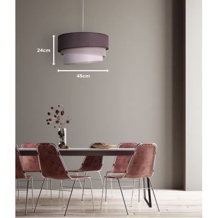Duolla - Підвісна люстра TRIO 1xE27/40W/230V діаметр 45 см антрацит/сірий/білий