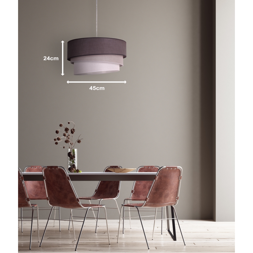 Duolla - Підвісна люстра TRIO 1xE27/40W/230V діаметр 45 см антрацит/сірий/білий