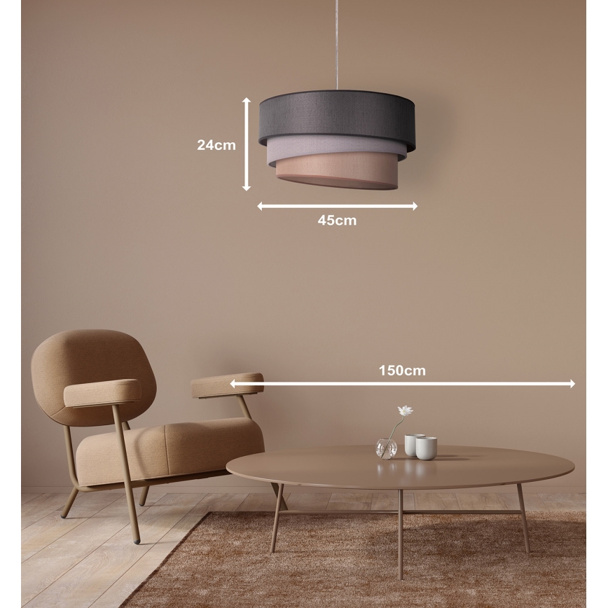 Duolla - Підвісна люстра TRIO 1xE27/40W/230V діаметр 45 см антрацит/сірий/коричневий