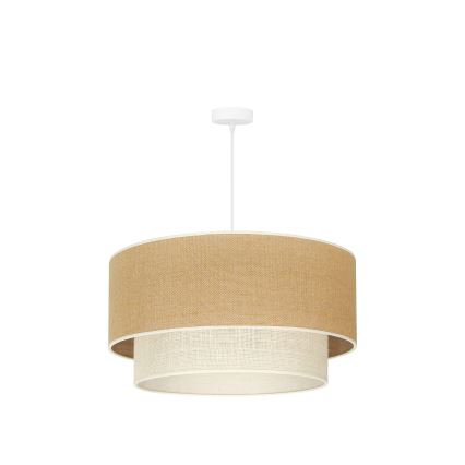Duolla - Підвісна люстра YUTE BOHO 3xE27/15W/230V діаметр 60 см коричневий/кремовий