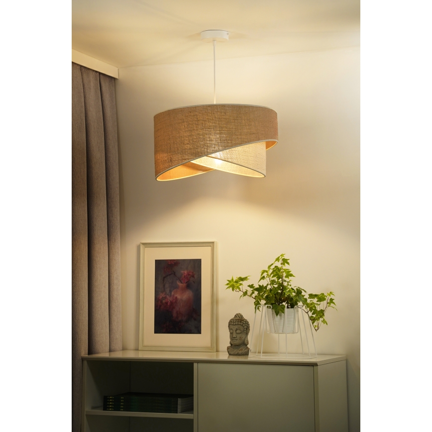 Duolla - Підвісна люстра YUTE CELLO 1xE27/15W/230V діаметр 45 см коричневий/сірий