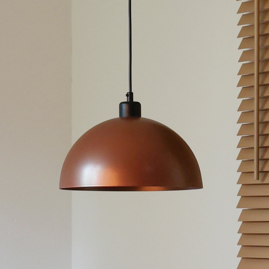 Дуолла - Підвісний світильник на тросі АЙРОНЛАЙН 1xE27/15W/230V діаметр 27 см мідний/чорний