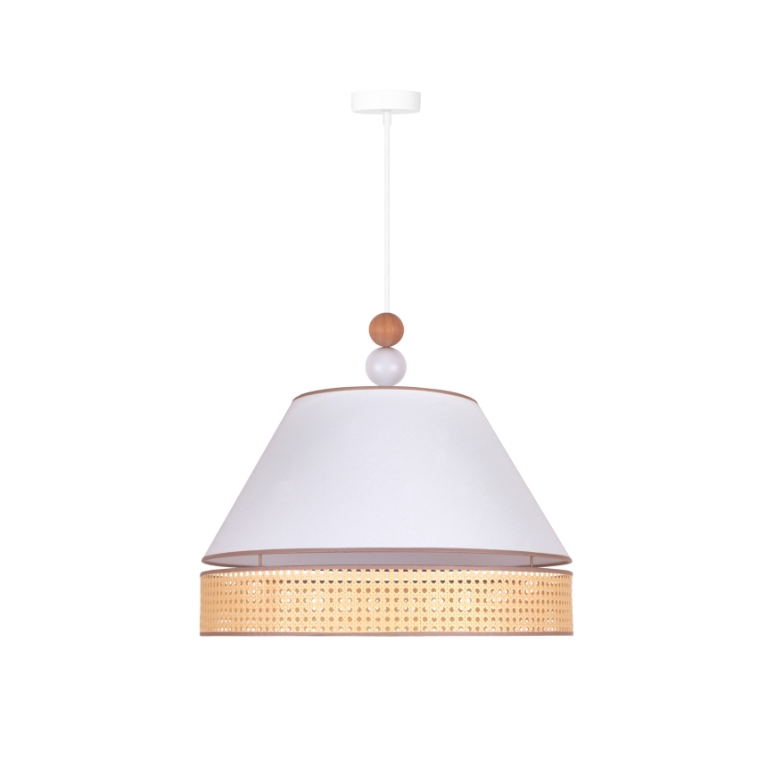 Duolla - Подвесная люстра AVIGNON 1xE27/15W/230V диаметр 50 см белый/ротанг