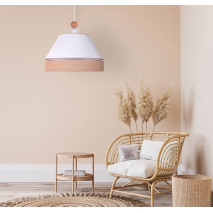 Duolla - Подвесная люстра AVIGNON 1xE27/15W/230V диаметр 50 см белый/коричневый