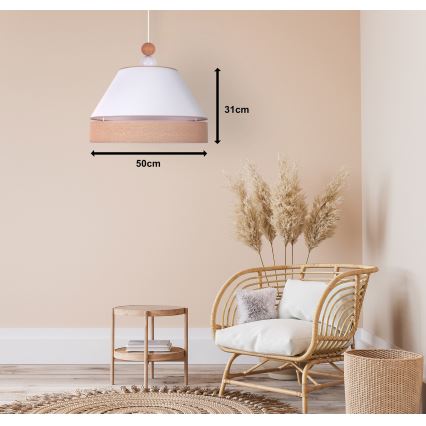 Duolla - Подвесная люстра AVIGNON 1xE27/15W/230V диаметр 50 см белый/коричневый