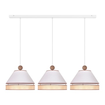 Duolla - Подвесная люстра AVIGNON 3xE27/15W/230V белый/ротанг